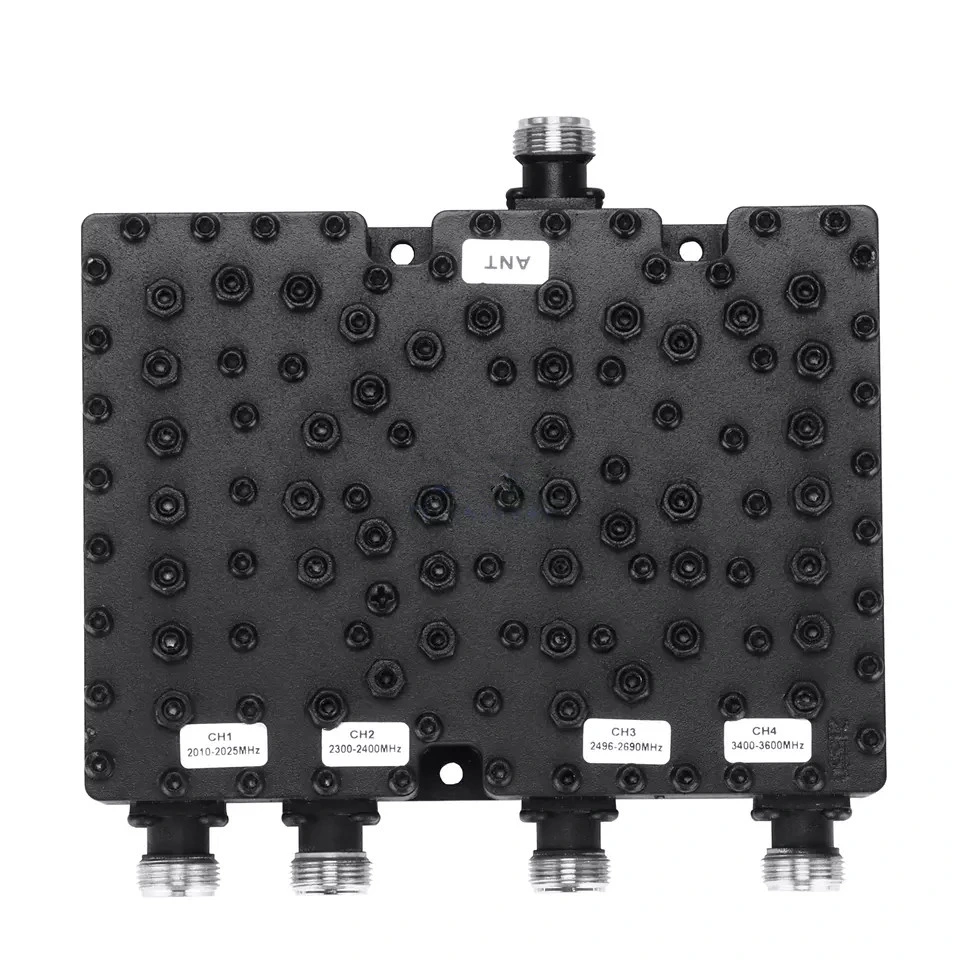 High quality/High cost performance  RF Topwave Quad Band 4way Combiner 2010-2025/2300-2400/2496-2690/3400-3600MHz with N Female Connector Widely Used for Telecommunication Systems