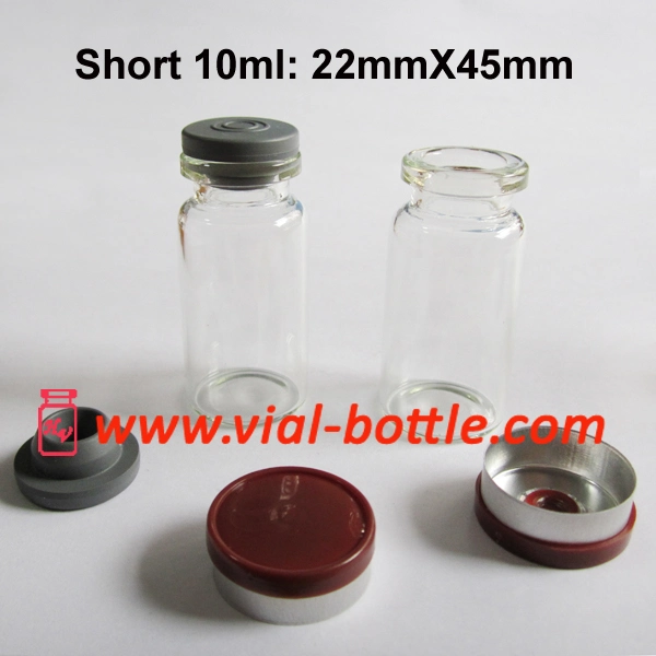 7ml Serum Glass Vial with Red Flip Tops and Rubber Stopper