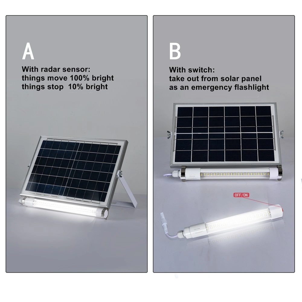 LED Flood Lighting 100W 200W IP65 Radar Montion Sensor All in One Solar Tube Light