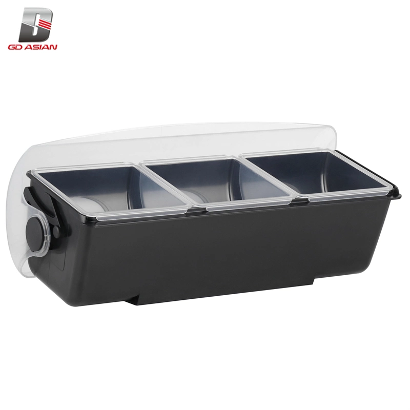 F Type 6 Quart Condiment Holder/Organizer/Bar/Center with Snap-on Caddy and 12 Compartment