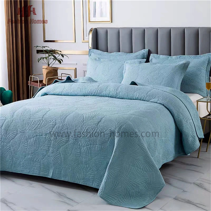 F-3522 Designs Bed Sheets 100% Cotton Embroidery Quilt Bedspread Set