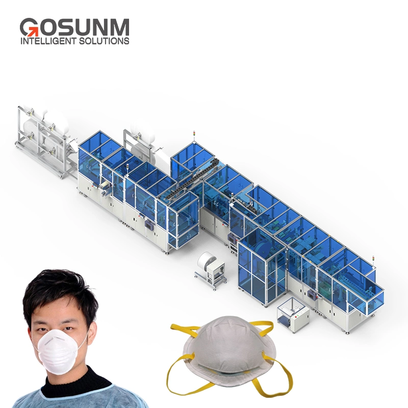 Gosunm FFP2 FFP3 KN95 Cup Shape Face Mask Machine Disposable Medical Surgical N95 Cup Mask Making Machine