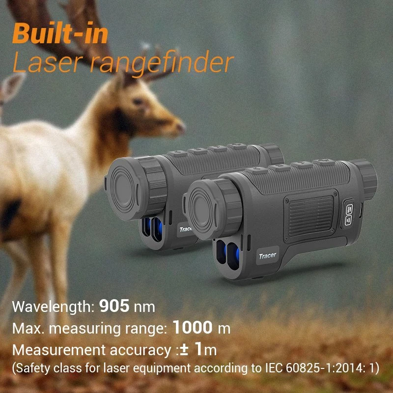 Caméra thermique infrarouge abordable pour la chasse, vision nocturne avec télémètre laser pour les chasseurs professionnels.