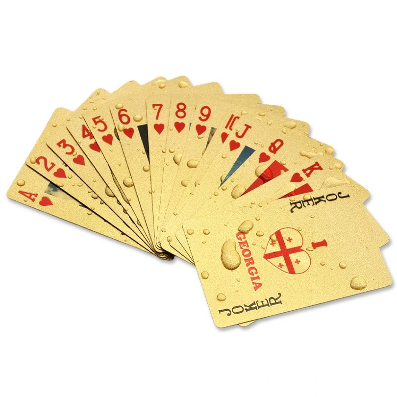 Gold Foil Poker Golden Poker Cards 24K Plated Poker Table Games Waterproof Plastic Playing Cards