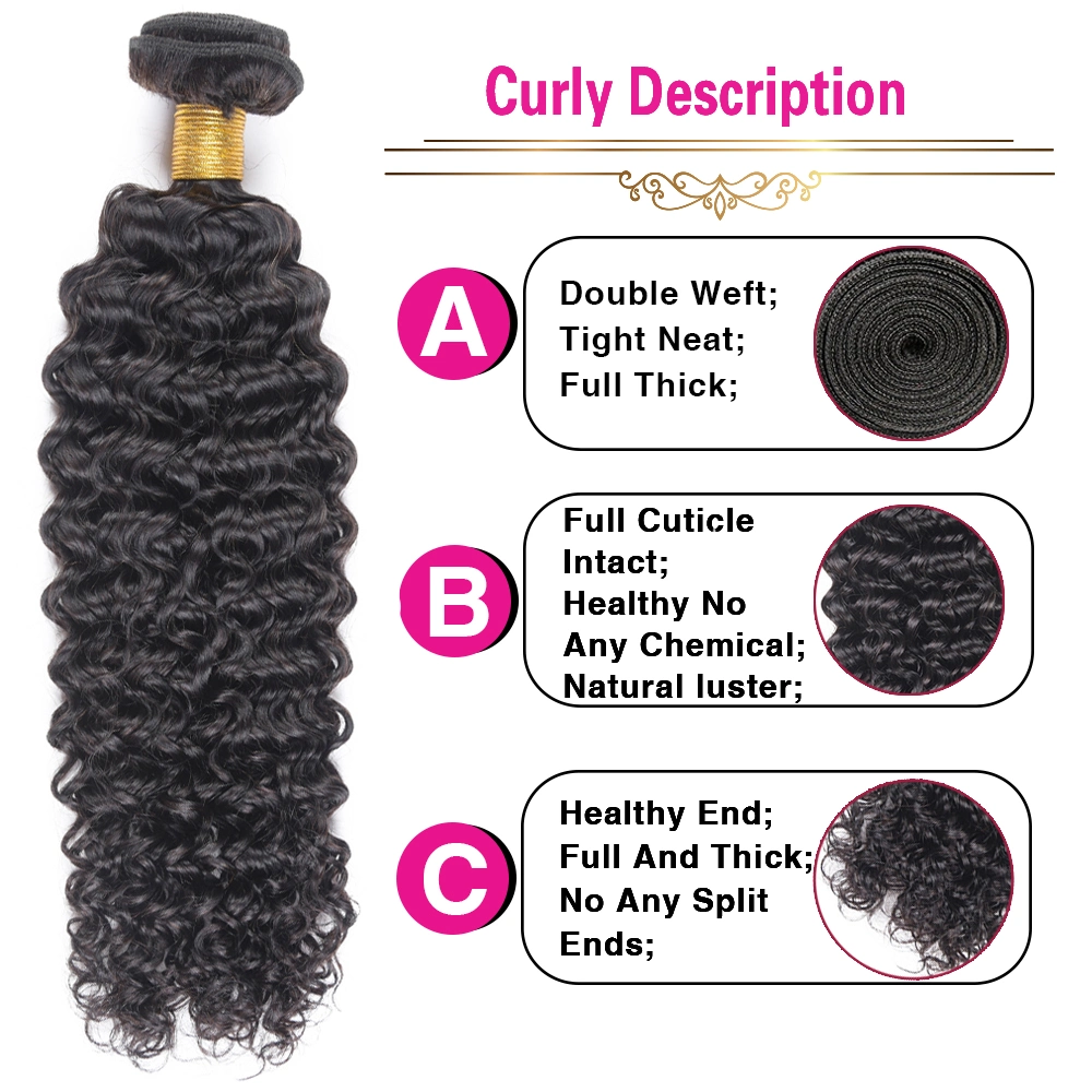 Brazilian Vingin Human Hair Bundles Kinky Curly Human Hair Weft
