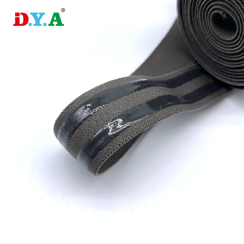 Good Price Wholesale/Supplier Garment Silicon Tape Silicon Bands Custom Width Polyester Silicon Elastic Band for Waistband