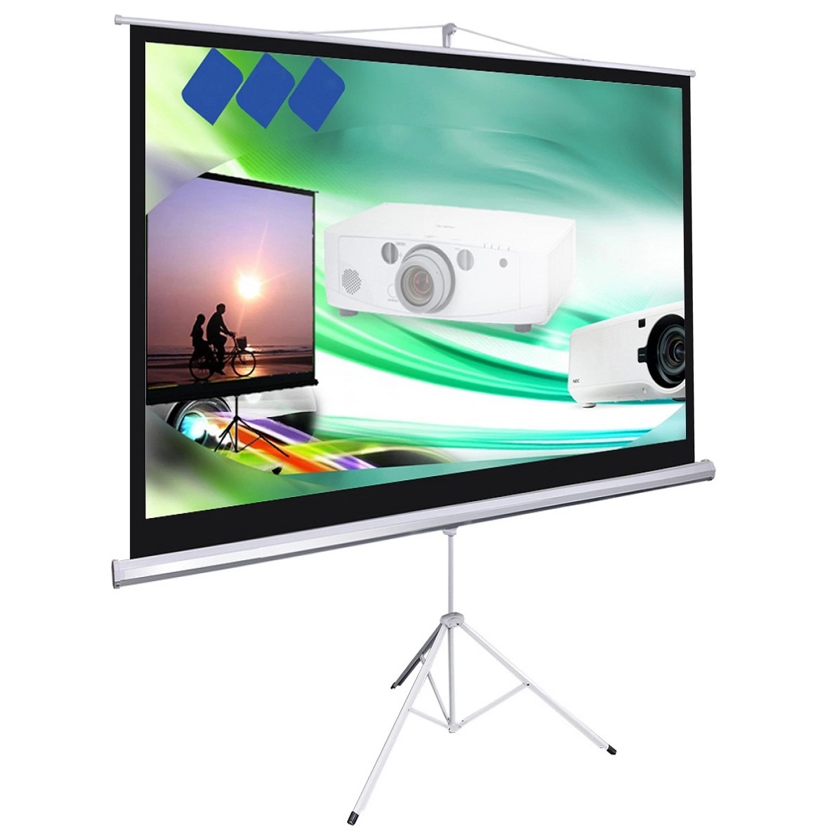 84"X84" Matte White Tripod Manual Projection Screens