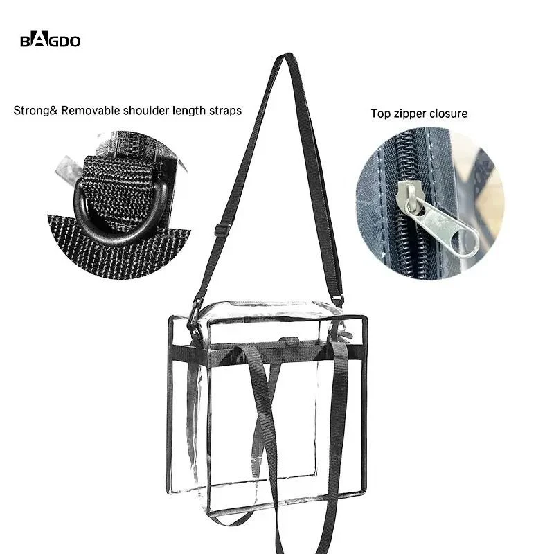 See Through Clear PVC Plastic Ladies Tote Bag for Men Women