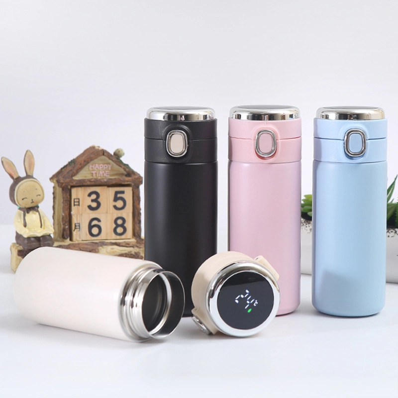 Insulated LED Stainless Steel Vacuum Flasks with Temperature Display Lid Smart Cup Water Bottle