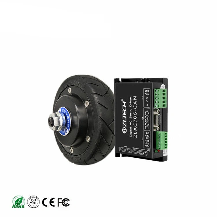 5.5" 5.5 Inch Hub Motor 24V 400rpm 60kg Agv Load Electric Hub Motor Wheel with Optical Incremental