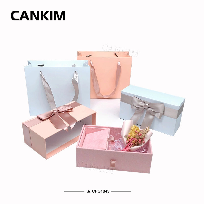 Cankim Green Paper Bags Paper Bag Manufacturing Reusable Shopping Paper Bag with Ribbon Handle