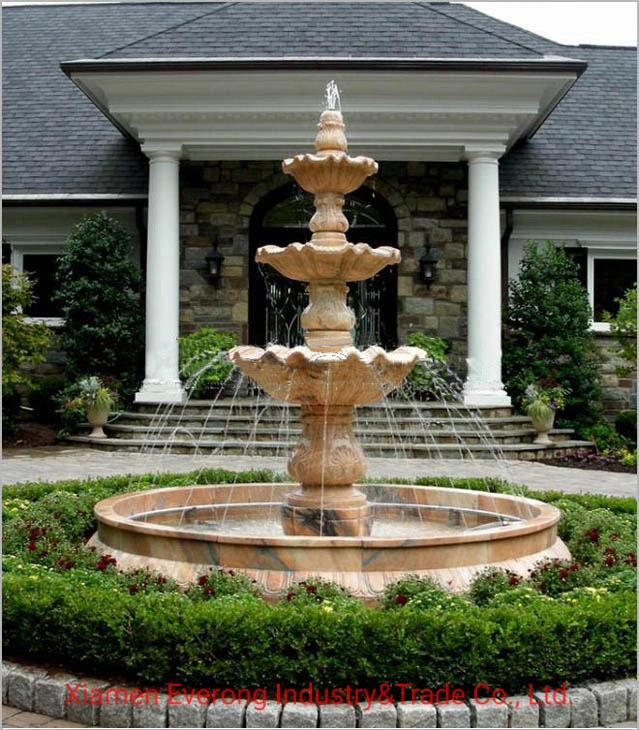 Beautiful Natural Marble Shell Carving Pool Edge Garden Ornament Water Fountain