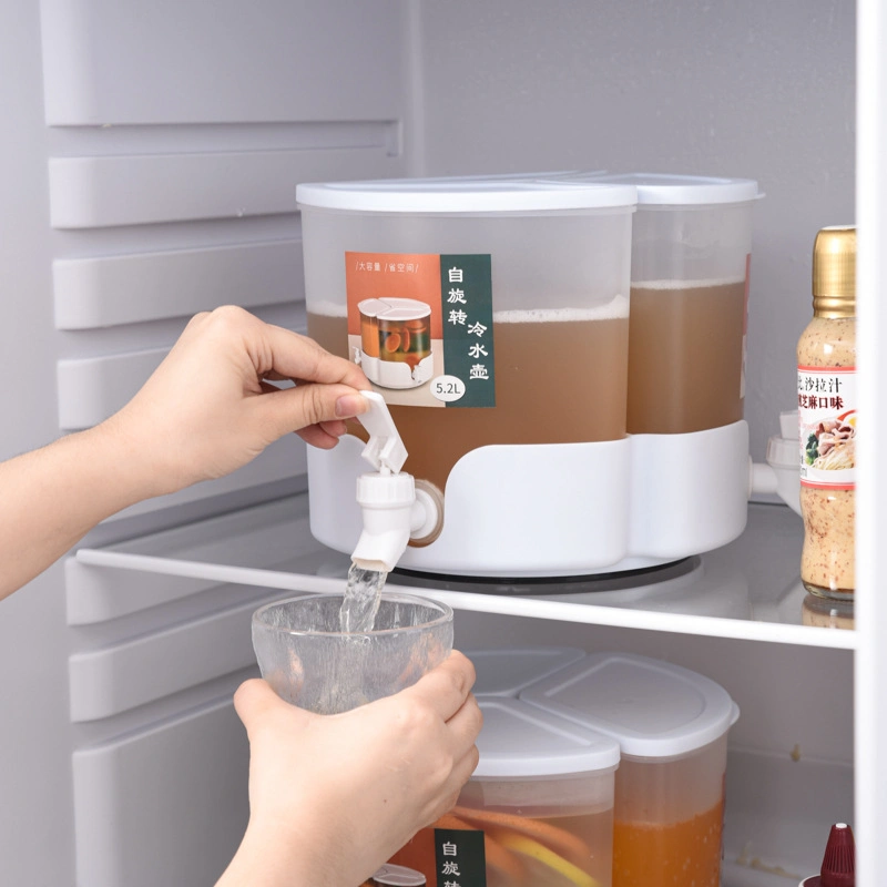 Refrigerator Rotating Cold Water Kettle with Faucet Multifunctional Beverage Container