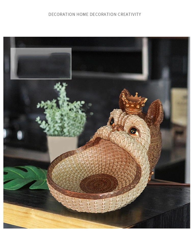 Decorative Storage Box with Rattan Look Animals Bulldog Monkey