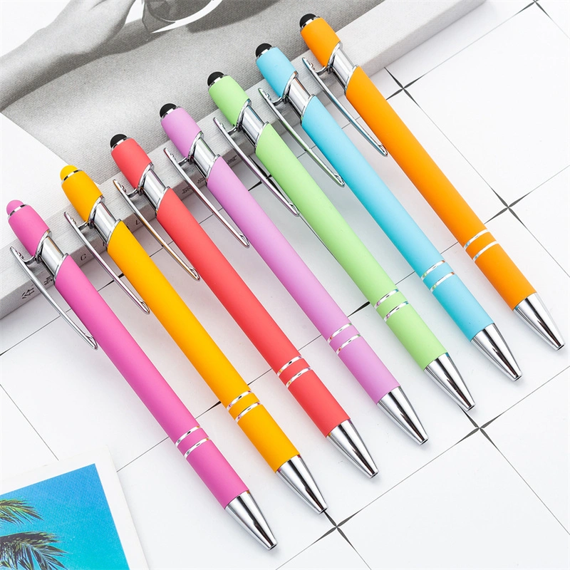 Personalized Gift Metal Ball Pen Press Aluminum Touch Screen Pen Printing Logo