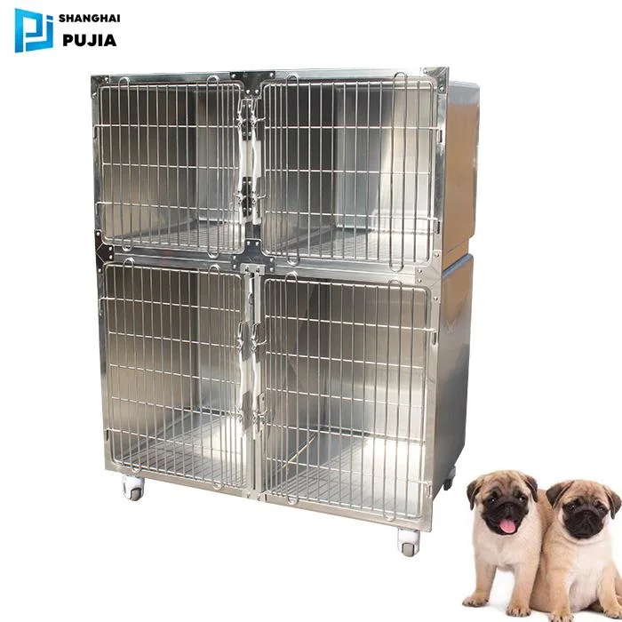 Meilleure vente de grande cage en acier inoxydable pour animaux de compagnie, cage vétérinaire professionnelle, cage intérieure pour chien et chat à vendre au meilleur prix.