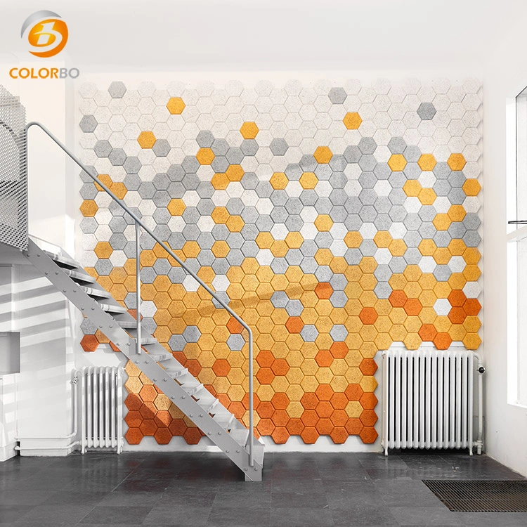 High NRC Wood Cemnt Wool Hexagon Acoustic Wall Ceiling Panel Board