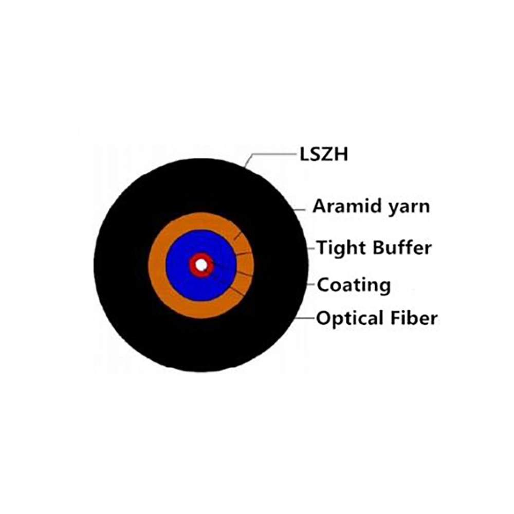 Outdoor Indoor 3mm Round Drop Cable G657A2 G657b3 LSZH Outer Sheath Gjfjh Fiber Optic Drop Cable