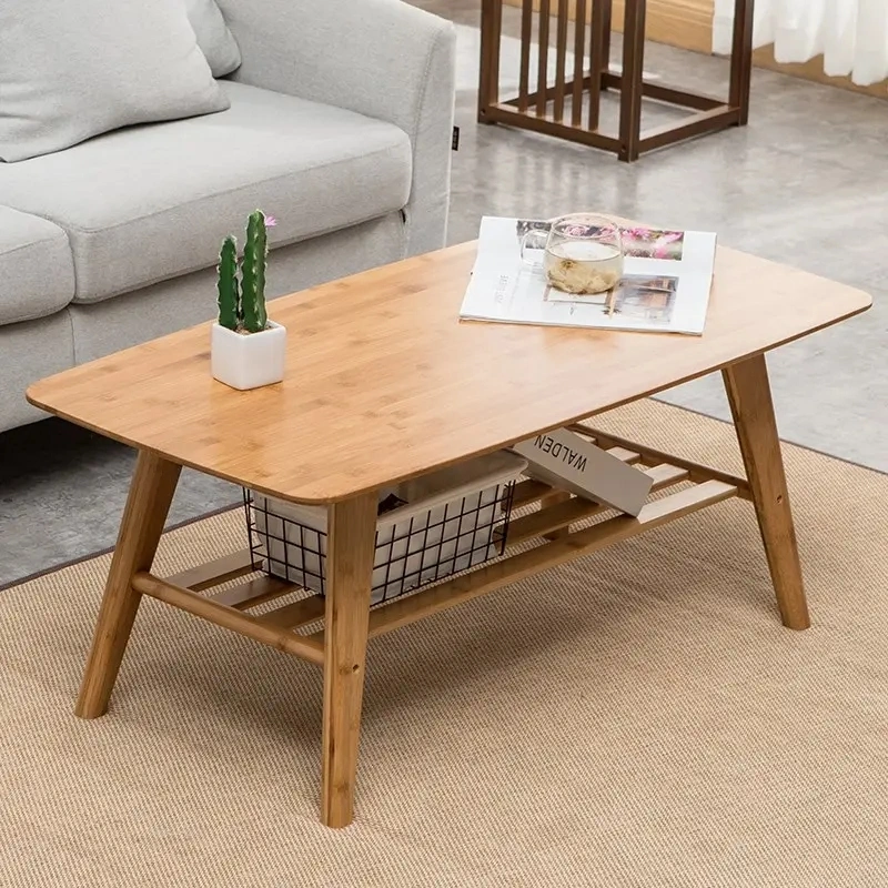 Teetabelle Einfaches Wohnzimmer Kleine Familie Echtes Holz Bambus Haushalts-Tee-Tisch Freizeit Kleiner Tisch