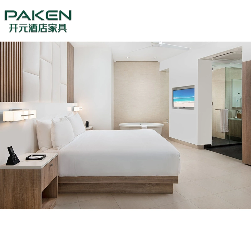 Guangdong Hotel Furniture fabricante moderno Resort Villa King Bed Suite Conjunto de móveis personalizados para o quarto