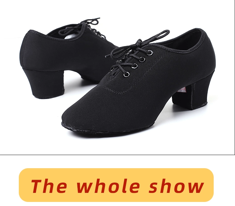 Latin Dance Shoes Genuine Leather Sole Oxford Cloth Wear-Resistant Women's Social Dance Shoes 202