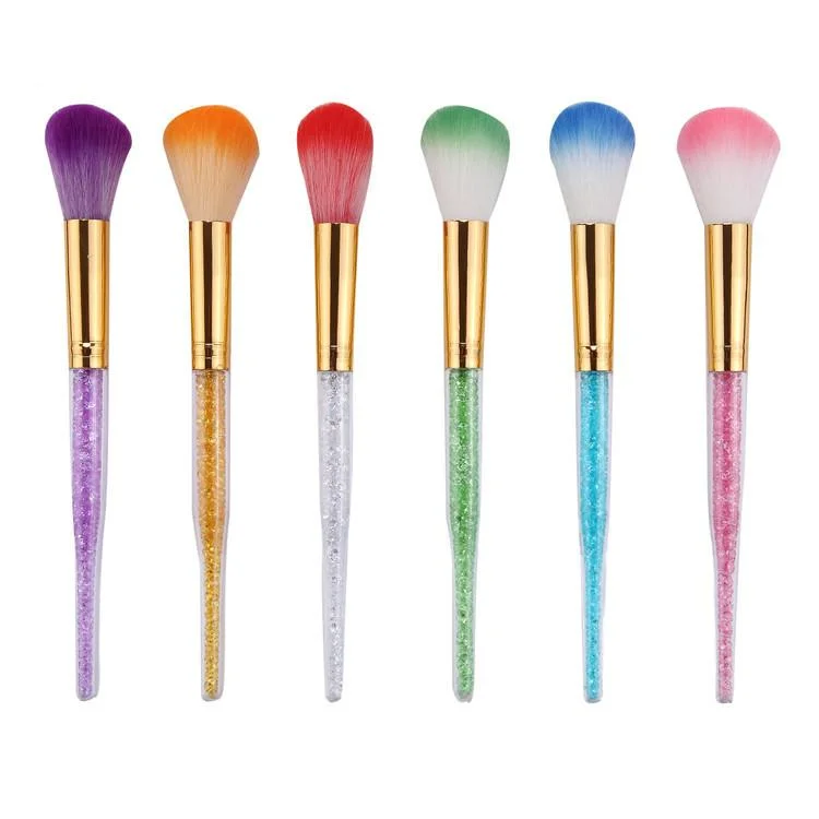 Single Makeup Brush 6colors Crystal Handle Foundation Brush Cosmetics Tools