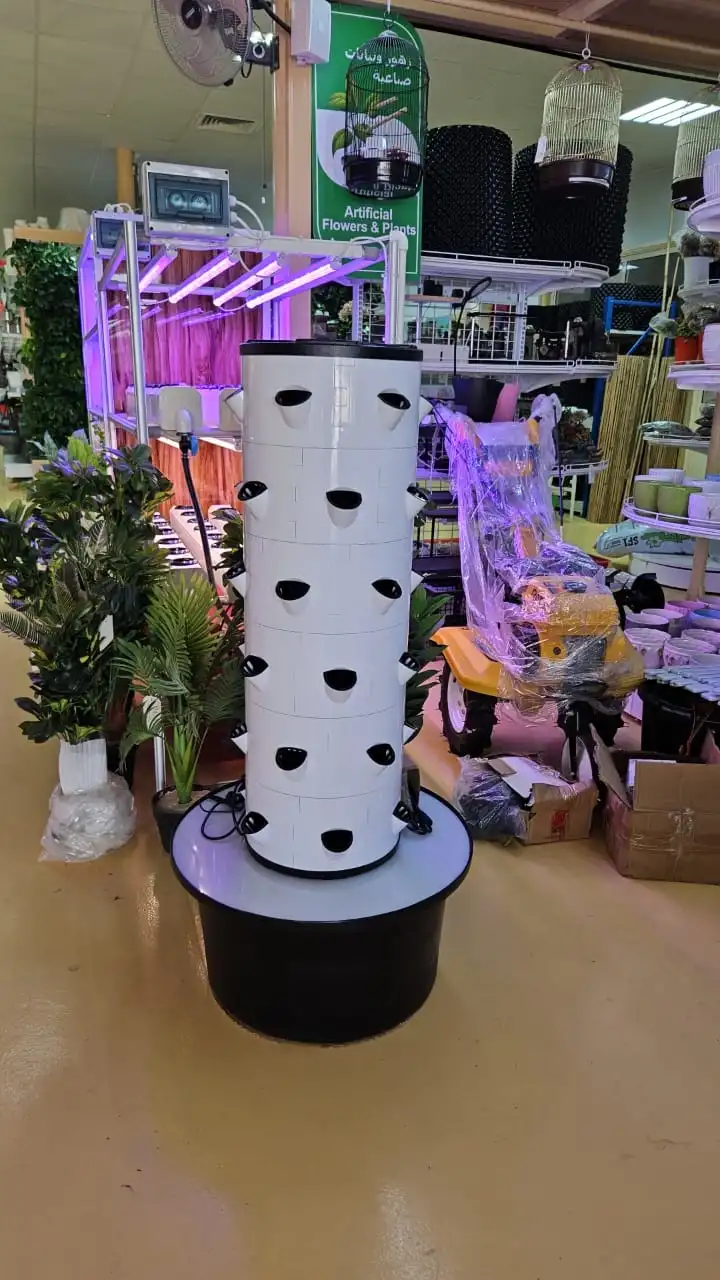 Sistema de potenciómetro de torre vertical empilhável para cultivo em Y de jardim