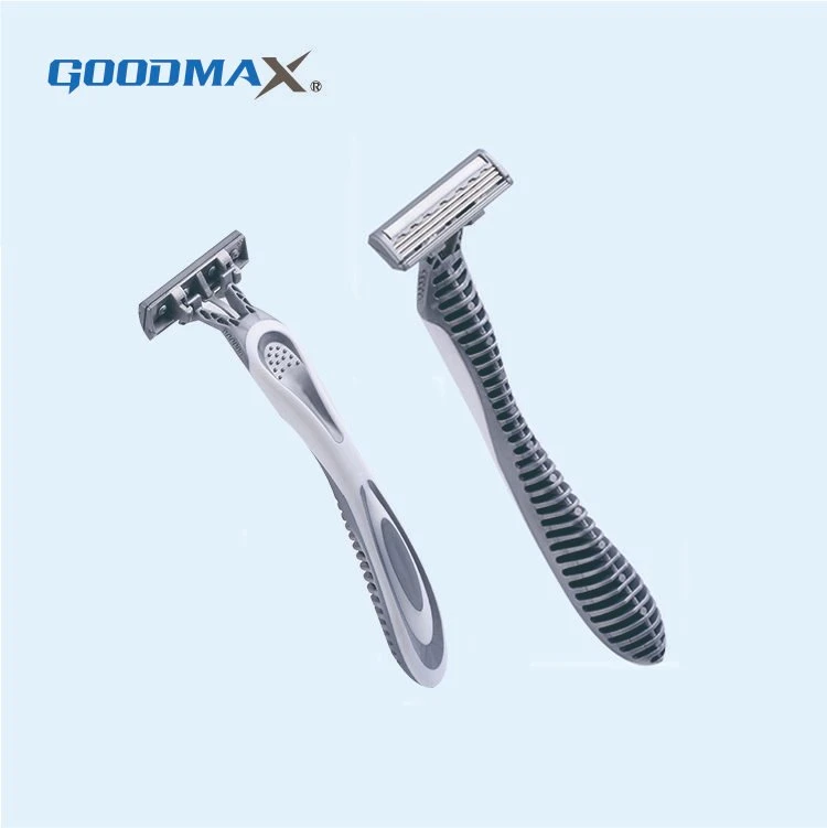 Triple Blade Rubber Grip Disposable Shaving Razor