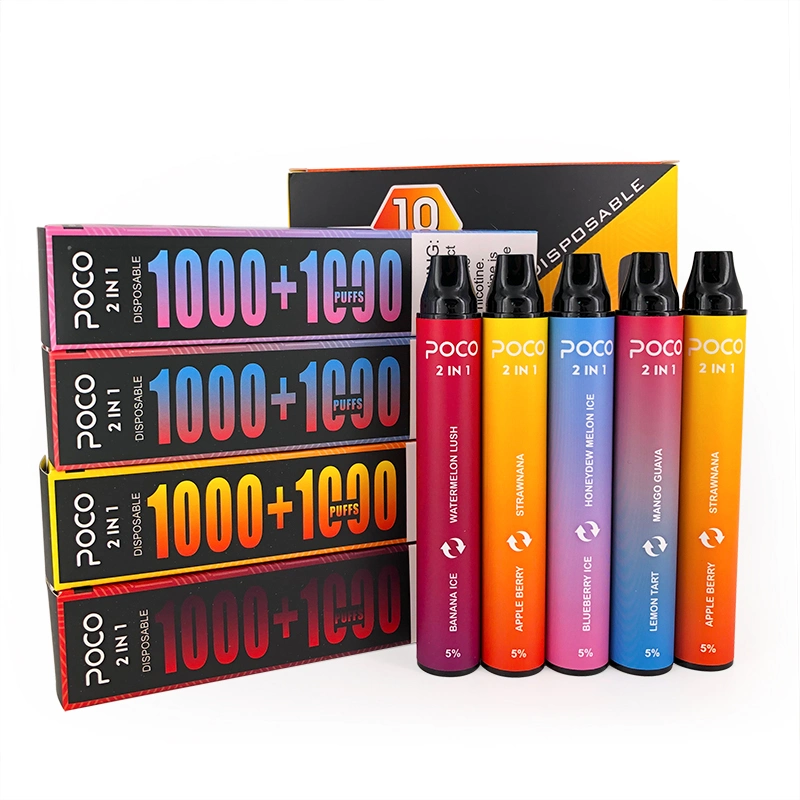 Poco Vape Pen 2 in 1 Wholesale Price 950mAh 3+3ml 5% in Stock 2000puffs