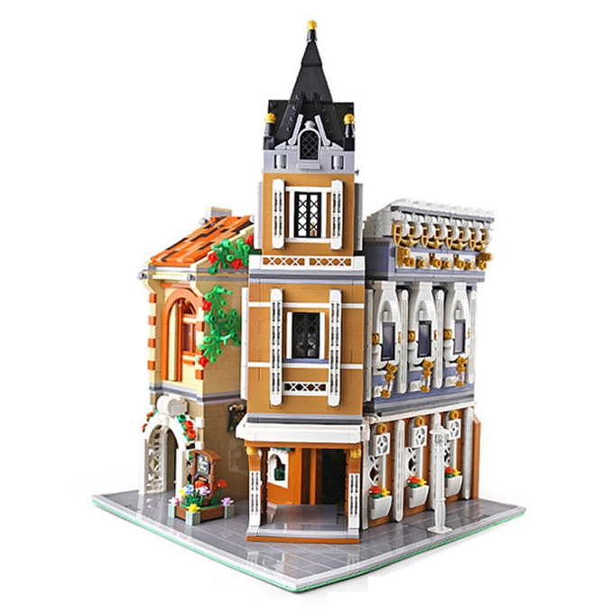 3039 PCS Maison de thé de loisirs Blocs de construction Jouets pour enfants Éducatifs Intellectuels Créativement Coloré Maison de thé de l'après-midi avec lumière.