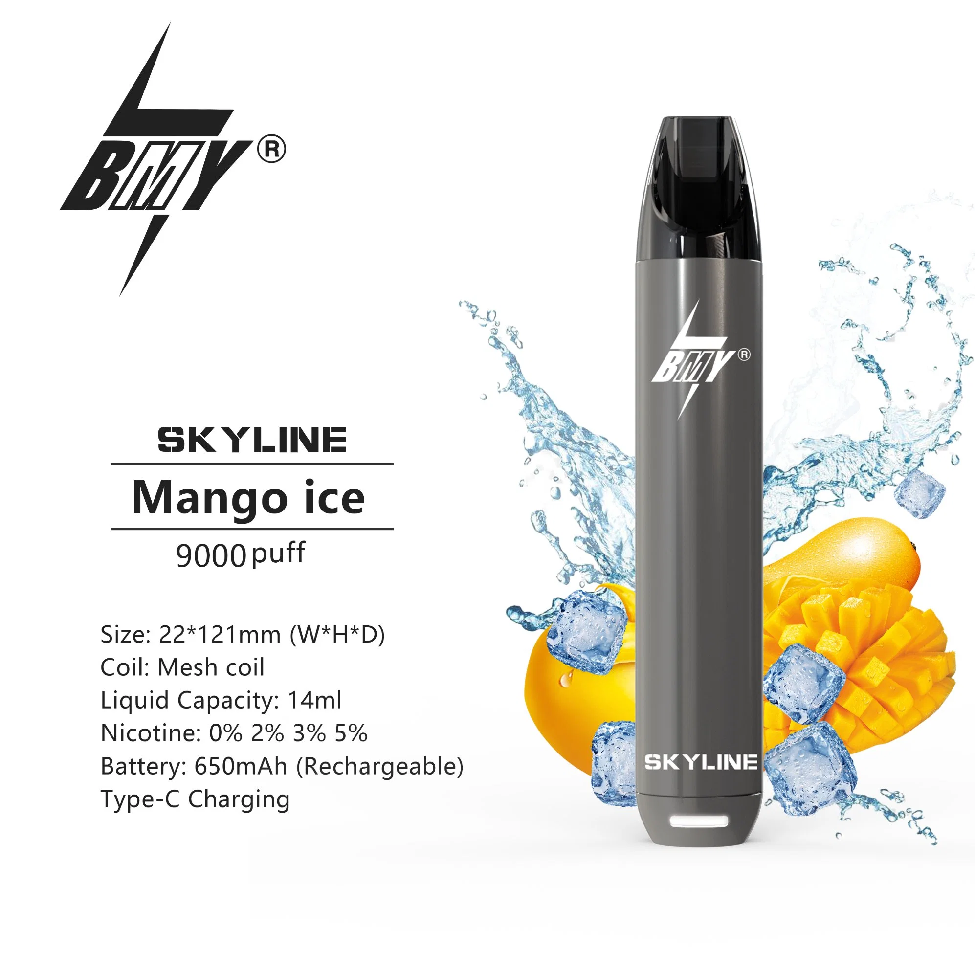 Bmy-Skyline High Quality Mesh Coil Vape 25 Kinds Flavor Ecig OEM/ODM Disposable Pen Vape