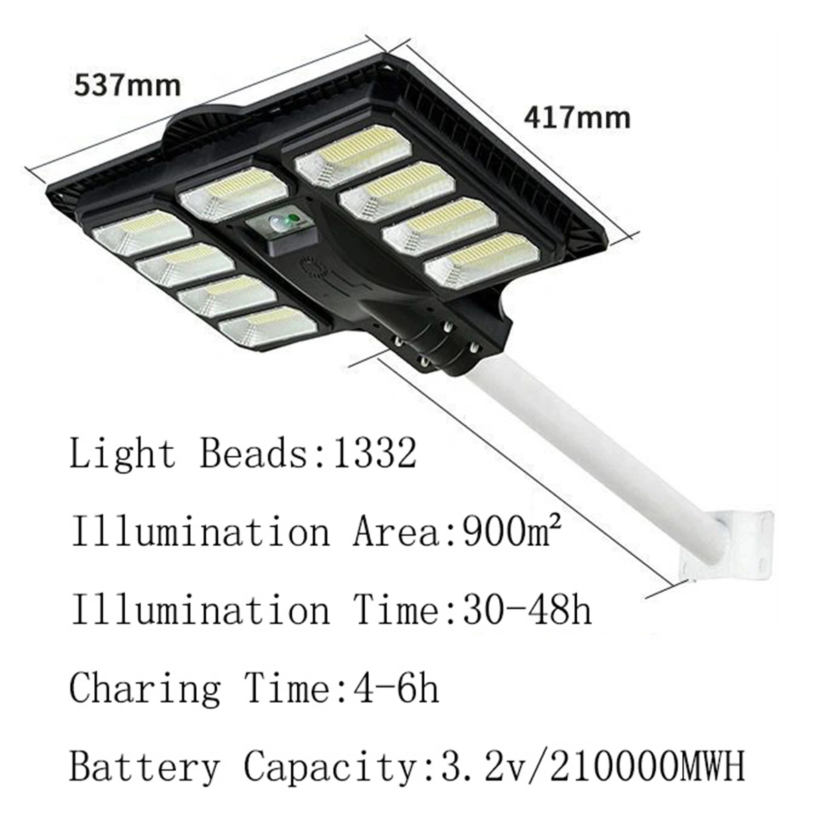 Outdoor High Efficiency Energy Saving Waterproof IP65 LED Solar Street Lamp with Panel