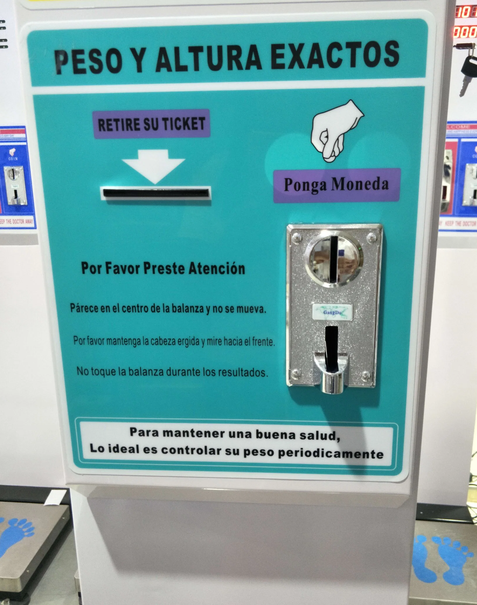 Spanish Language Blood Pressure Body Weight and Height Scale for Gym