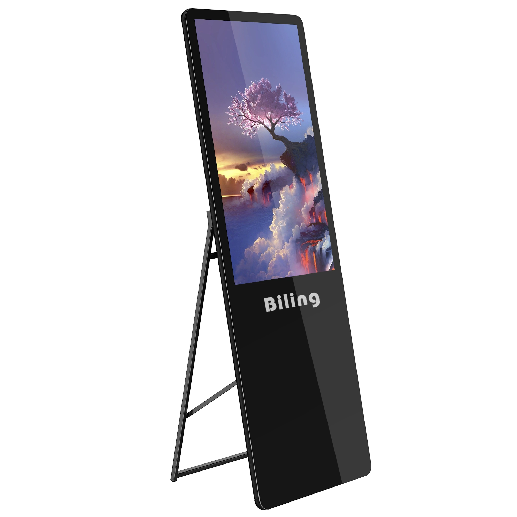 Portable LCD Digital Signage 43 Inch Wall Video Shopping Cart Advertising Sign Holder LCD Screen LED Display for Advertising