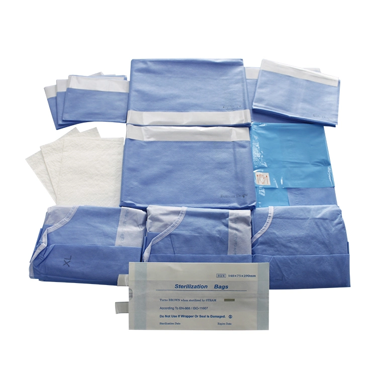 Kits chirurgicaux de chirurgie majeure Drape Universal Pack film adhésif de base jetable Pack à usage médical