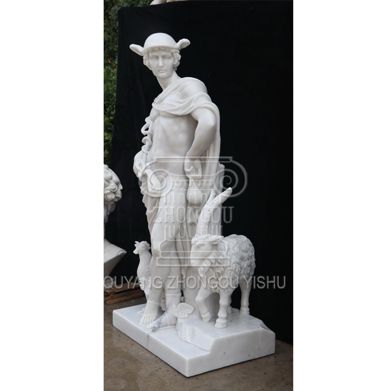 White Marble Carving Roman David Sculpture for Outdoor Garden & Square Ornament