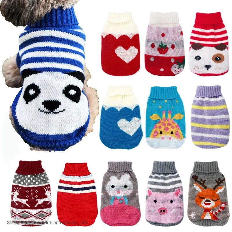 Winter Warm Haustier Accessoires Weihnachten Haustier Kleidung Hund Cartoon Pullover