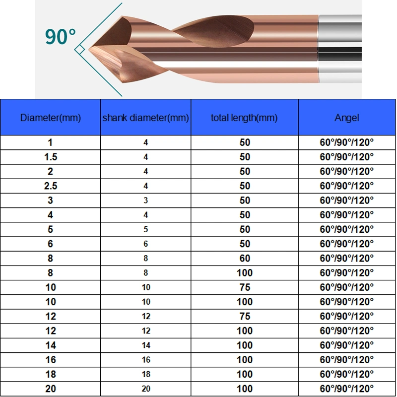 HRC55 CNC Tungsten Drill Tool Metal Solid Carbide Cutting Bits Spot Drilling Bit