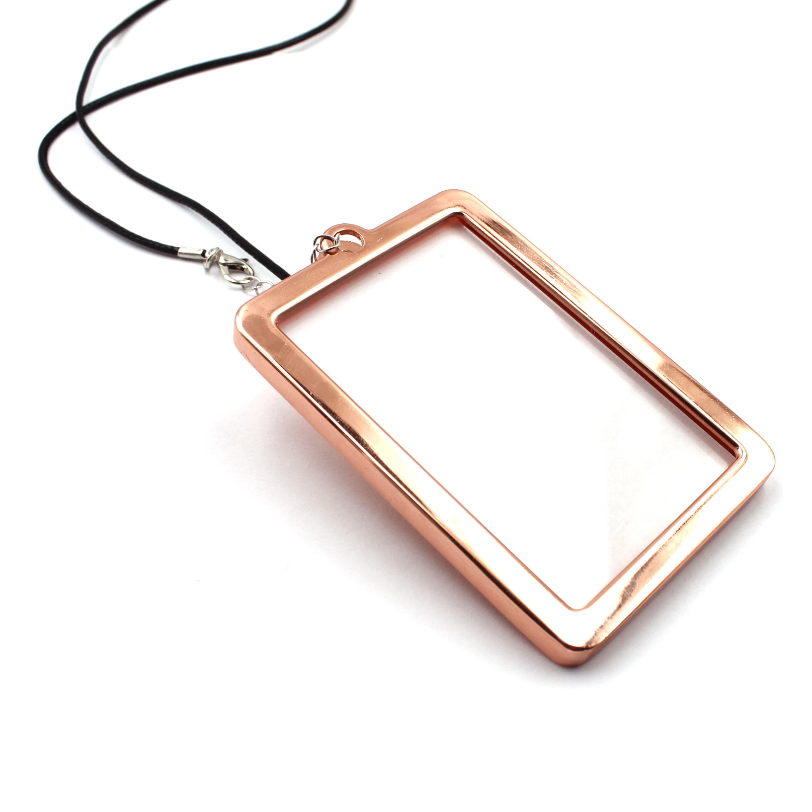 Rose Gold Color Picture Insert Acrylic Magic Photo Frame Lanyard Souvenir Metal Rectangle Photo Frame Key Holder Chain