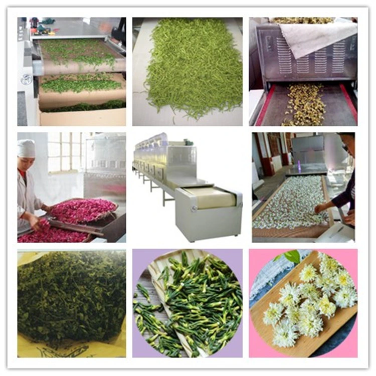 100kg/H Tunnel Type Microwave Herbs Leaves Tea Drying Plant