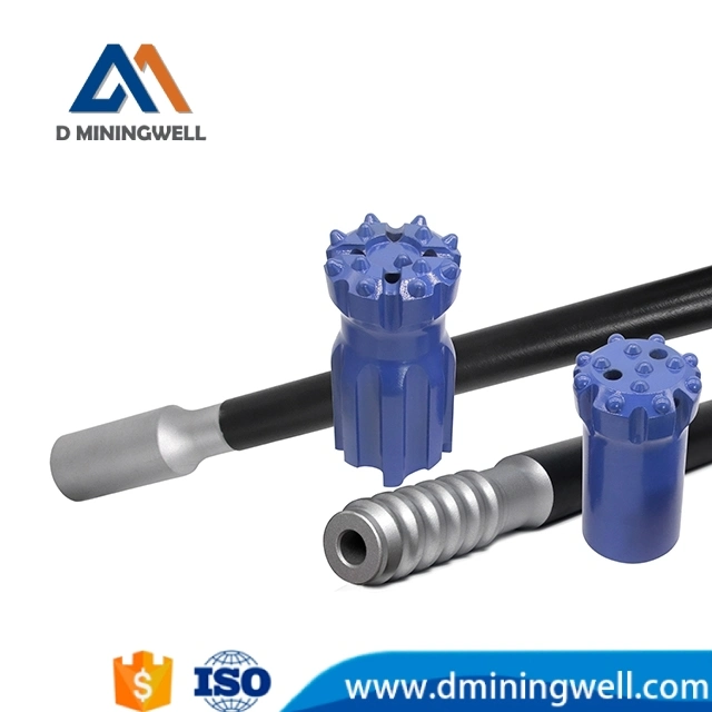 D Miningwell Normal Ballistic T45 Bohrer Bohrer Top Hammer Drill Bohrer mit Gewinde Rig 102mm