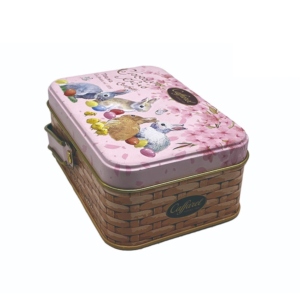 Handle Tin Can Rabbit Candy Metal Box Portable Wedding Tin Box