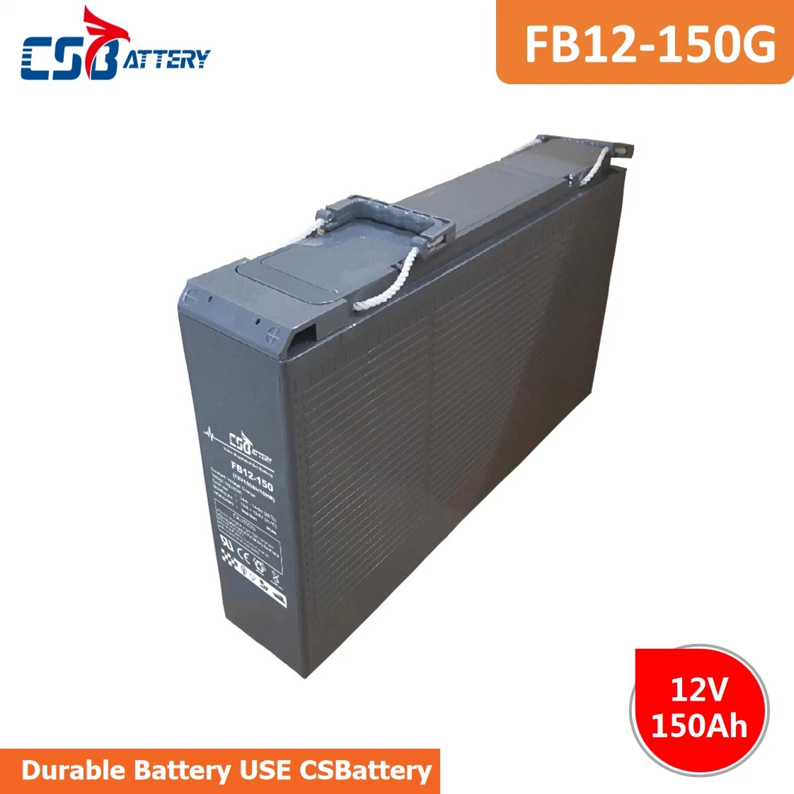 Csbattery 12V 55ah/80ah/100ah/150ah/180ah/200ah Bateria AGM/Gel de Terminal de Acesso Frontal Fina para Painel Solar/Bomba/Carrinho de Golfe/Ferramenta Elétrica/Motores/Csp.