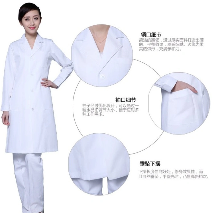 Widely Used Durable Cheap Waterproof Soil Release Lab White Coat Lab Clothing Dortor Coat