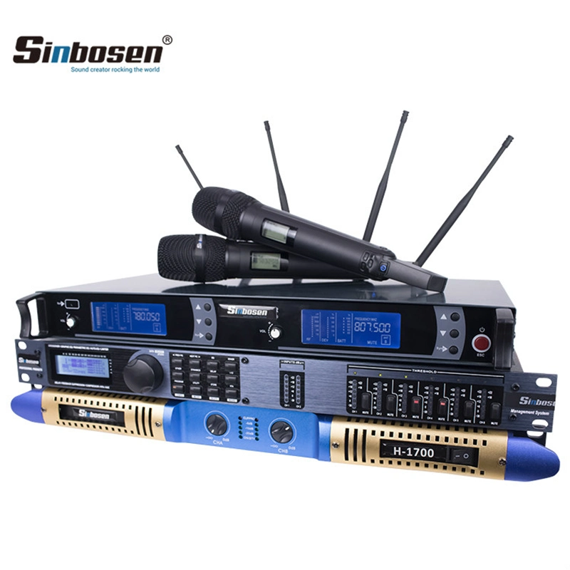 Stage Equipment D260 Audio Processor Skm9000 Wireless Microphone H-1700 Digital Amplifier for Show