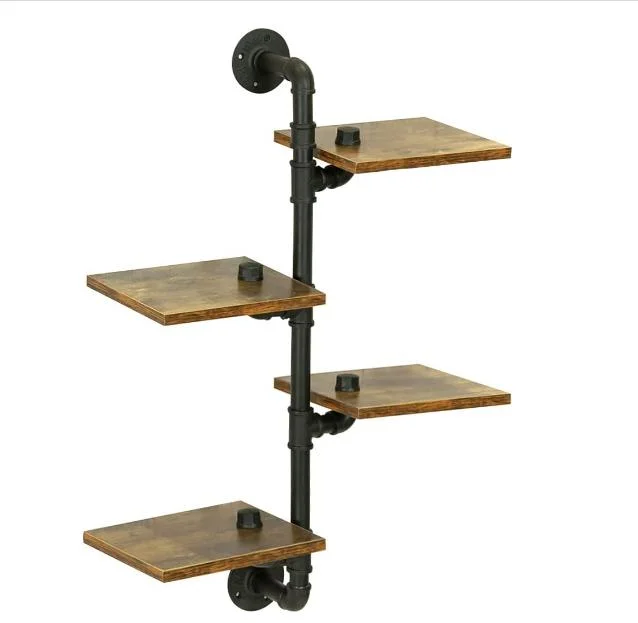 Industrial Pipe Shelf Home Storage Hung Bracket Wall Mount Black Retro Iron Pipe Floating Shelves Used for Bookshelf & Bookcase