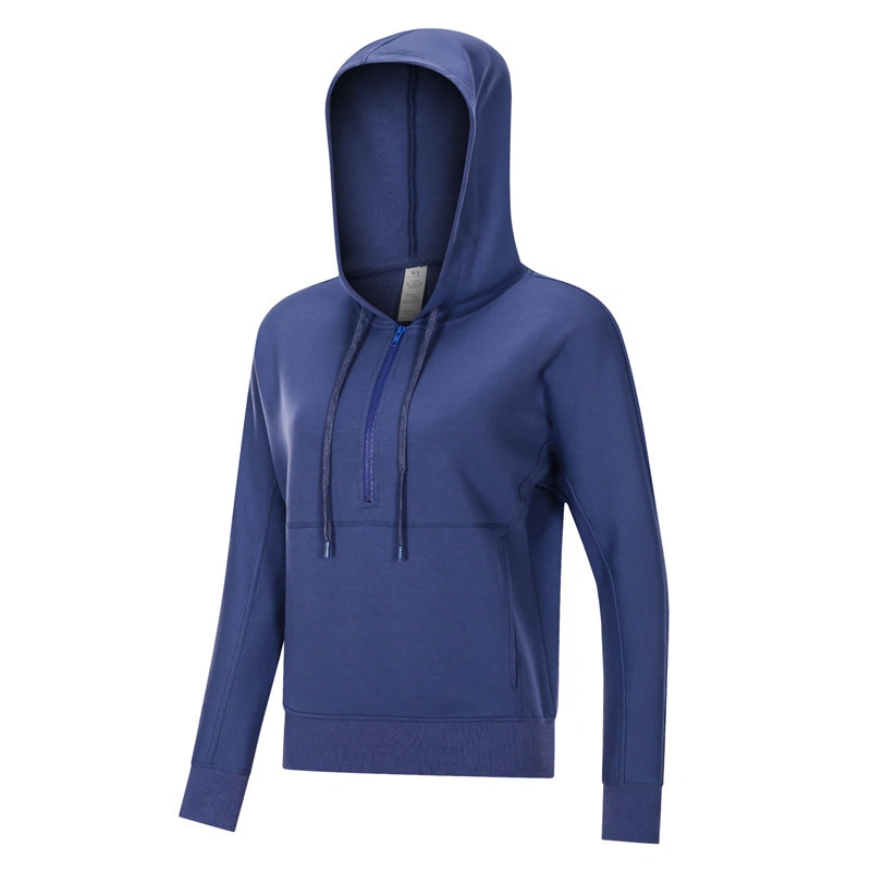 Sy-4700 Sports Yoga Jacket Women's Autumn and Winter Running Jogger's Sweatshirt 1/2 Zipper Long-Sleeved Fitness Clothes Top Hooded Sweater