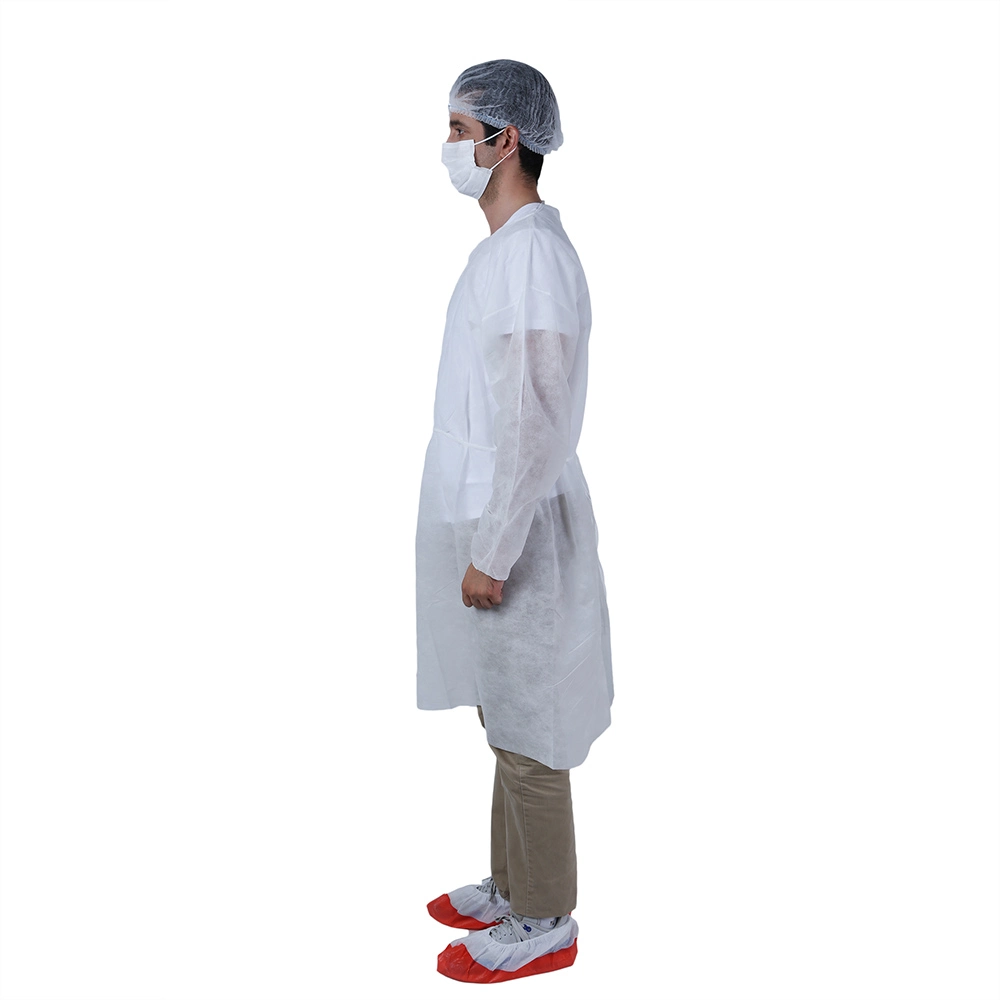 Hospital Isolation Examination Patient Non Woven Protective Laminated Sanitary Level 2 Disposable PP Surgical Gown with Elastic Cuffs