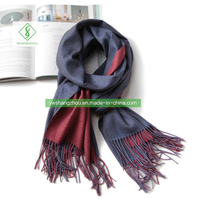 Fashion Double-Sided Plain Scarf with Tassel Winter Lady Cashmere Shawl