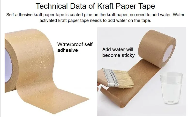 China Provide Eco Friendly Self Adhesive Biodegradable Writable Kraft Paper Tape with MSDS Certified